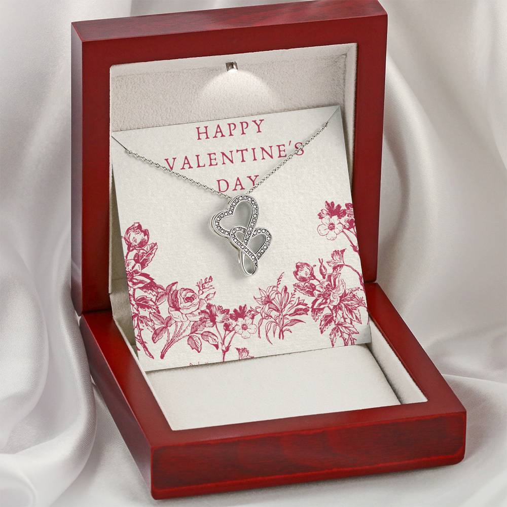 Valentine's Day Gift For Women Double Heart Pendent To My Wife Forever Love Bond Necklace Gift