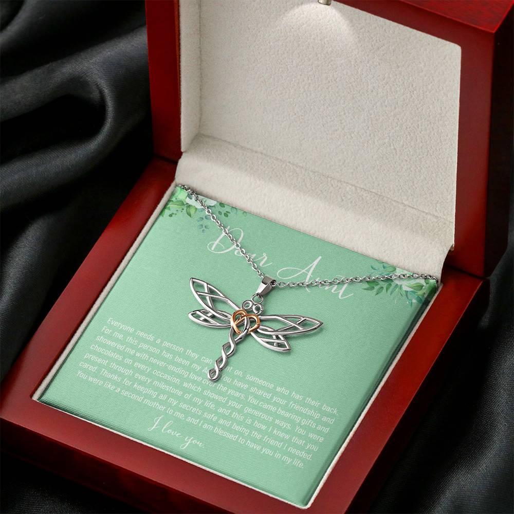 Personalized Gift Aunt Necklace for Her Valentines Birthday  Gift Dragonfly Dreams Necklaces for Women with Message  Card
