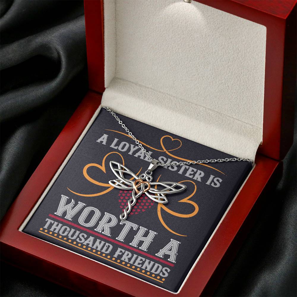 Personalized Gift Sister Necklace for Her Valentines Birthday  Gift Dragonfly Dreams Necklace for Women with Message  Card