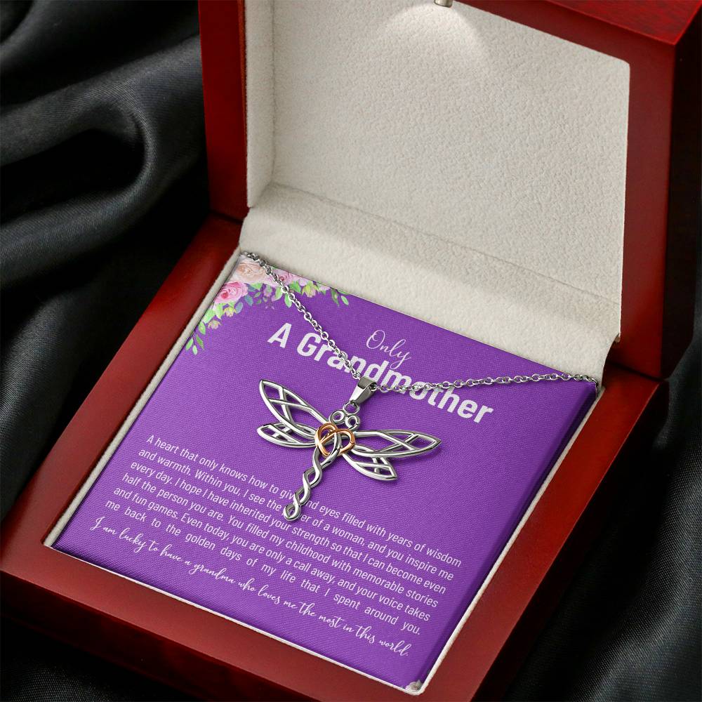 Personalized Gift Grandmother Necklace for Grandma Valentines Birthday  Gift Dragonfly Dreams Necklaces for Women with Message  Card