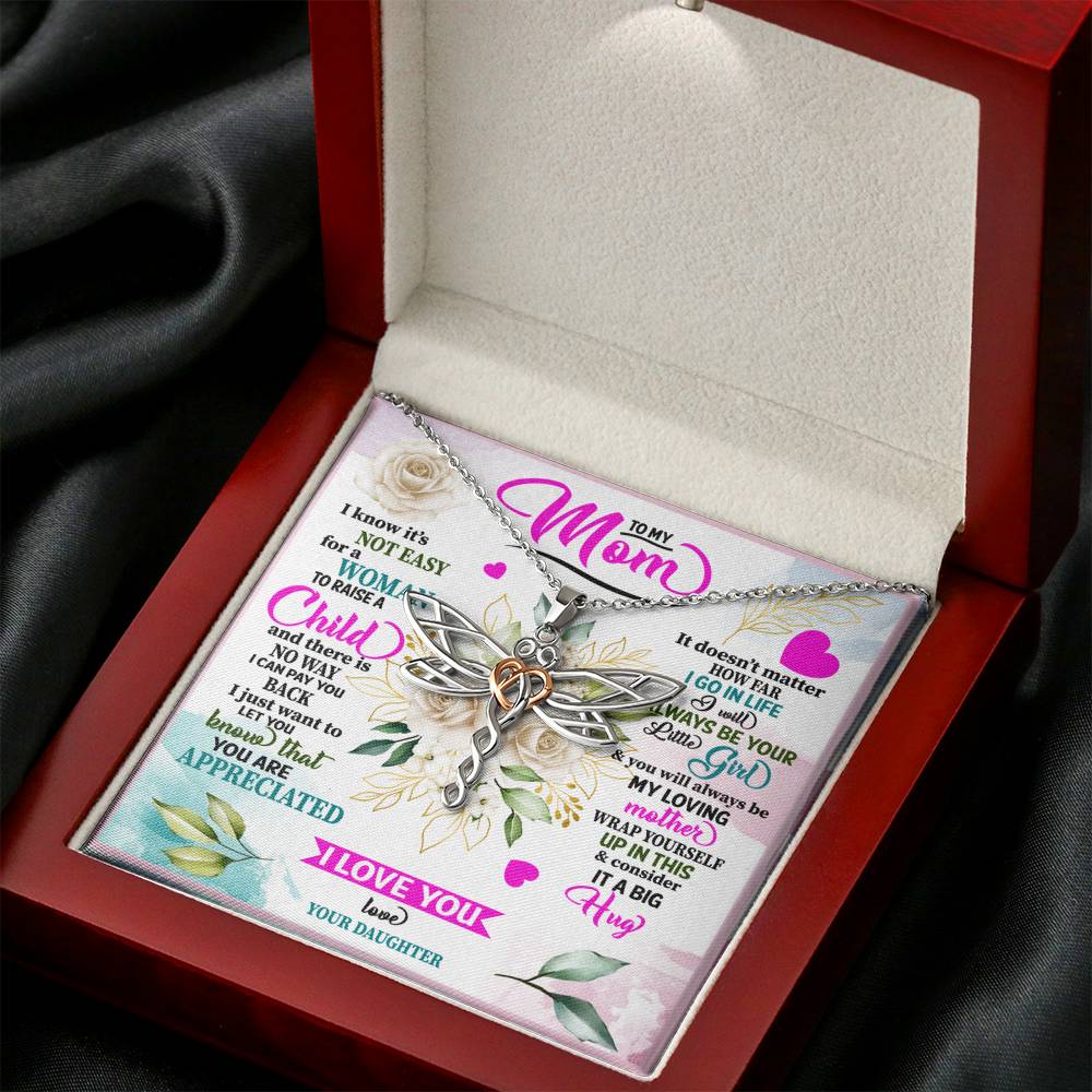 Personalized Gift Mother Necklace for Her Valentines Birthday  Gift Dragonfly Dreams Necklace for Women with Message  Card