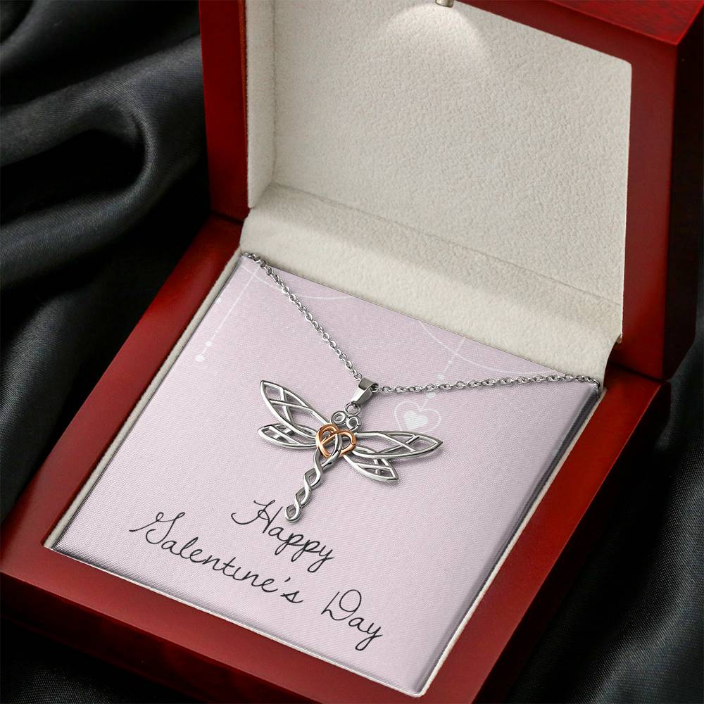 Personalized Wife Girlfriend Necklace  for Her Valentines Birthday Anniversary Gift Dragonfly Dream Necklace for Women with Message  Card