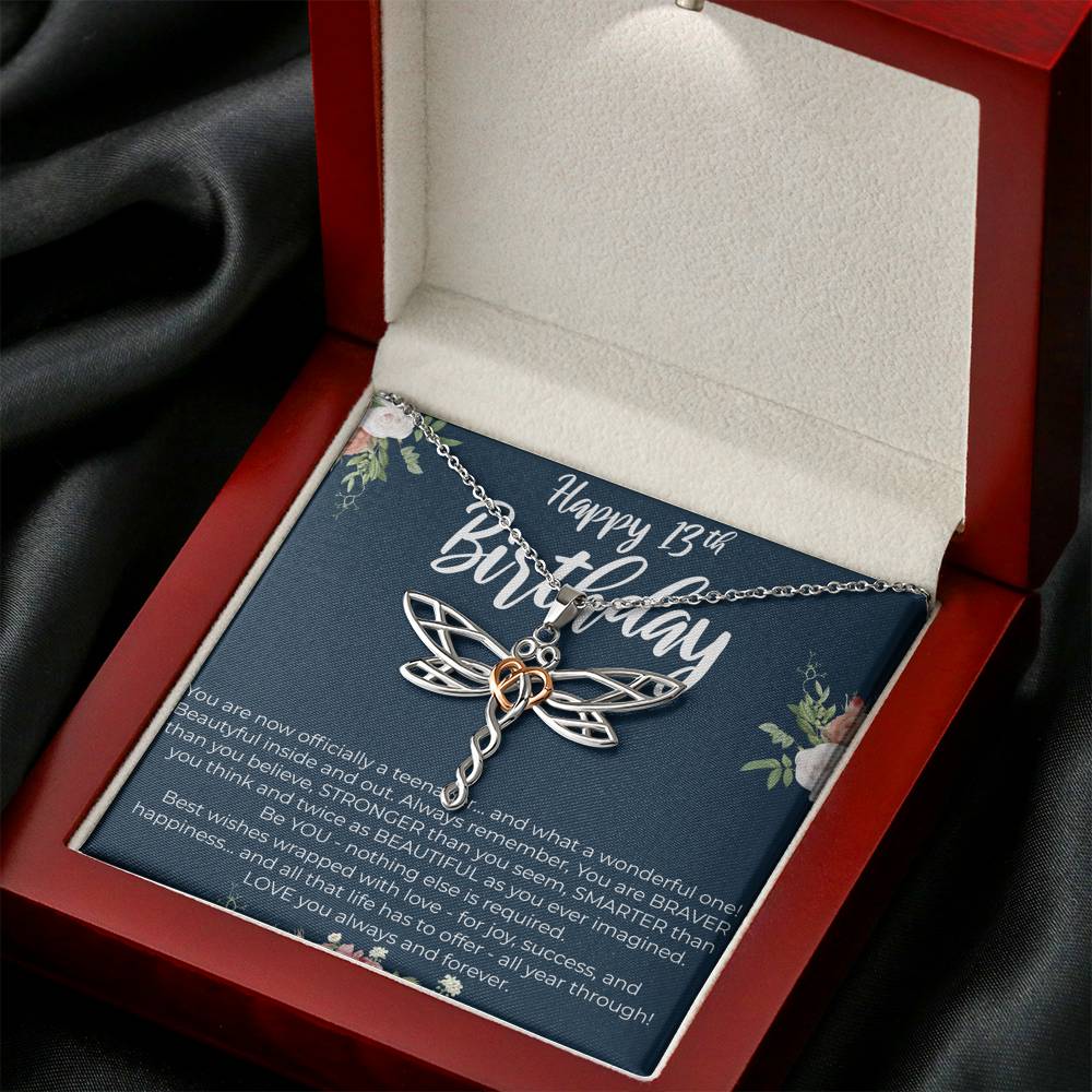 Personalized Daughter Sister Niece Necklace for Her Valentines Birthday Gift Dragonfly Dream Necklace for Women with Message  Card