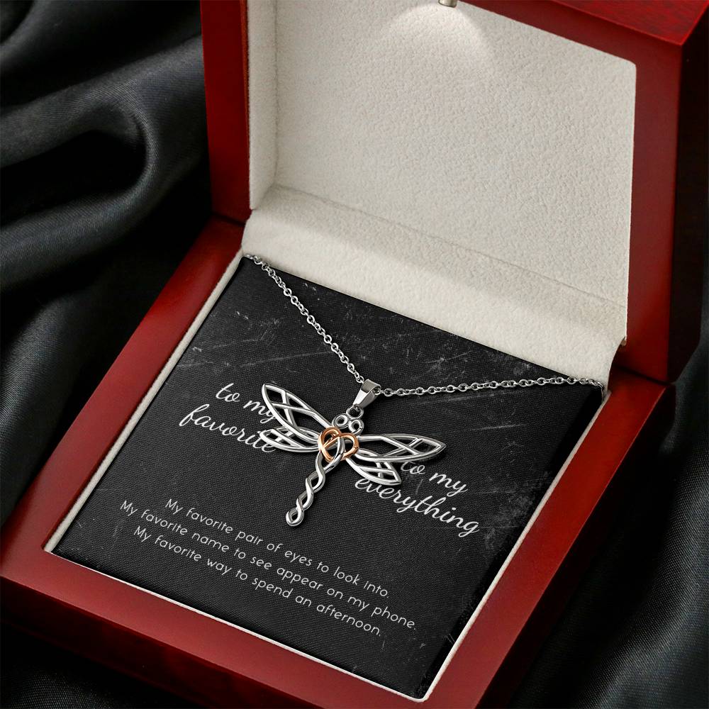 Daughter's Day Necklace Gift To My Daughter Dragonfly Sliver Pendent From Mom