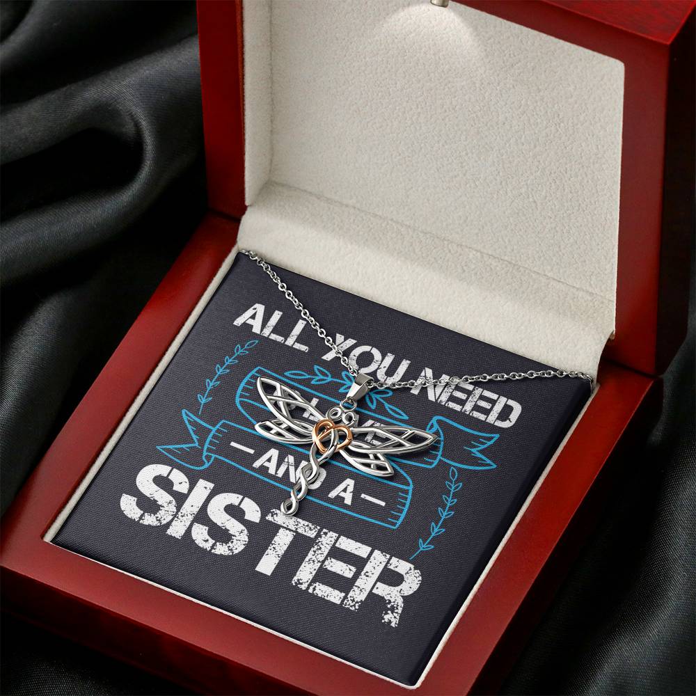 Personalized Gift Sister Necklace for Her Valentines Birthday  Gift Dragonfly Dreams Necklace for Women with Message  Card