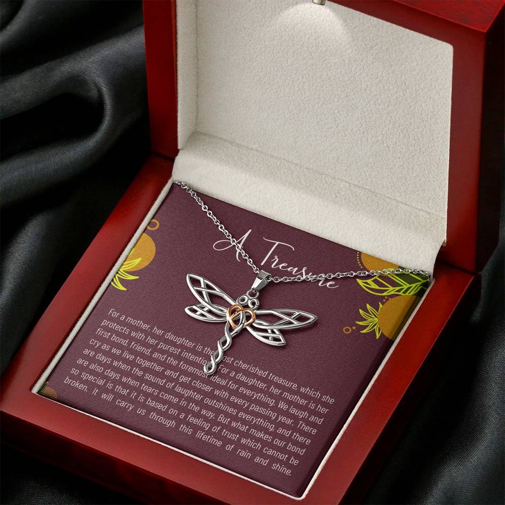 Personalized Gift Daughter Necklace for Her Birthday Graduation Gift Dragonfly Dream Necklaces for Women with Message  Card