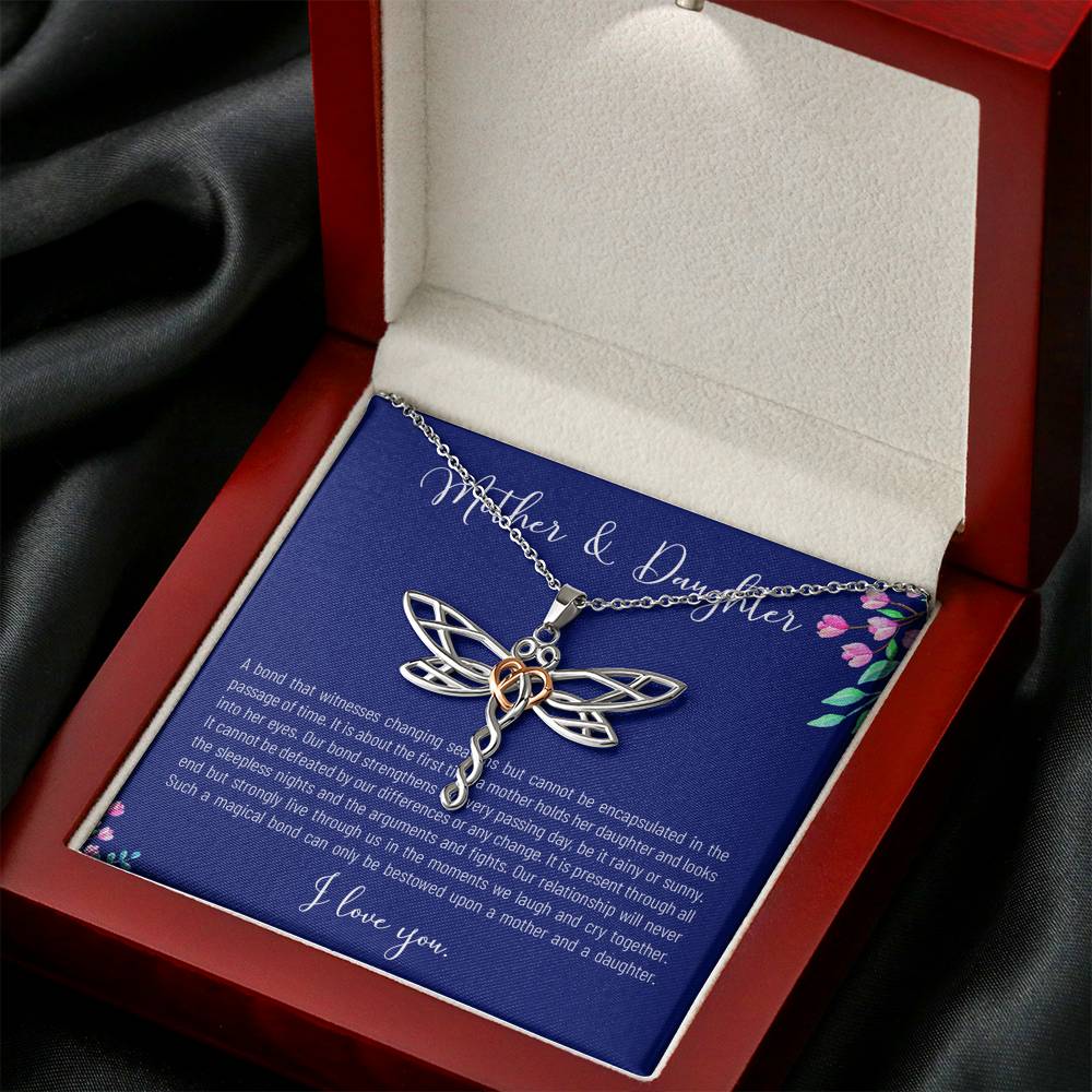 Personalized Necklace Gift For Women On Birthday Mother's Day Daughter's Day Gift Forever Love Bond Between Mom Daughter Pendent Gift With The Message Card