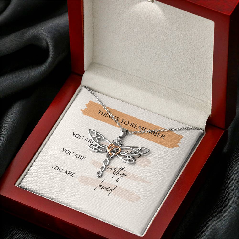 Personalized Wife Girlfriend Necklace for Her Valentines Birthday  Gift Dragonfly Dream Necklace for Women with Message  Card