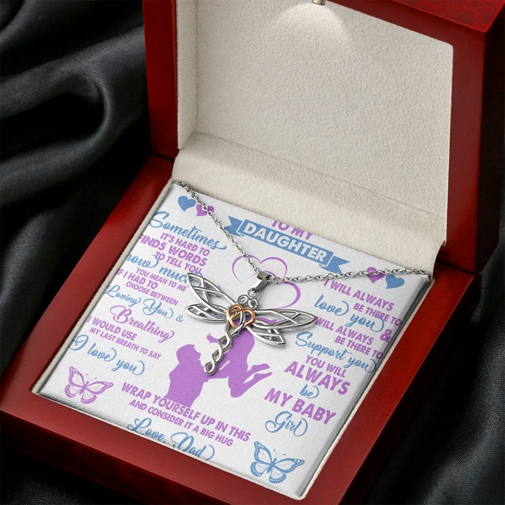 Personalized Gift Daughter Necklace for Her Valentines Birthday  Gift Alluring Dragonfly Dreams for Women with Message  Card