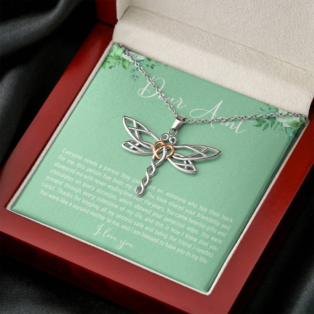 Personalized Gift Aunt Necklace for Her Valentines Birthday  Gift Dragonfly Dreams Necklaces for Women with Message  Card