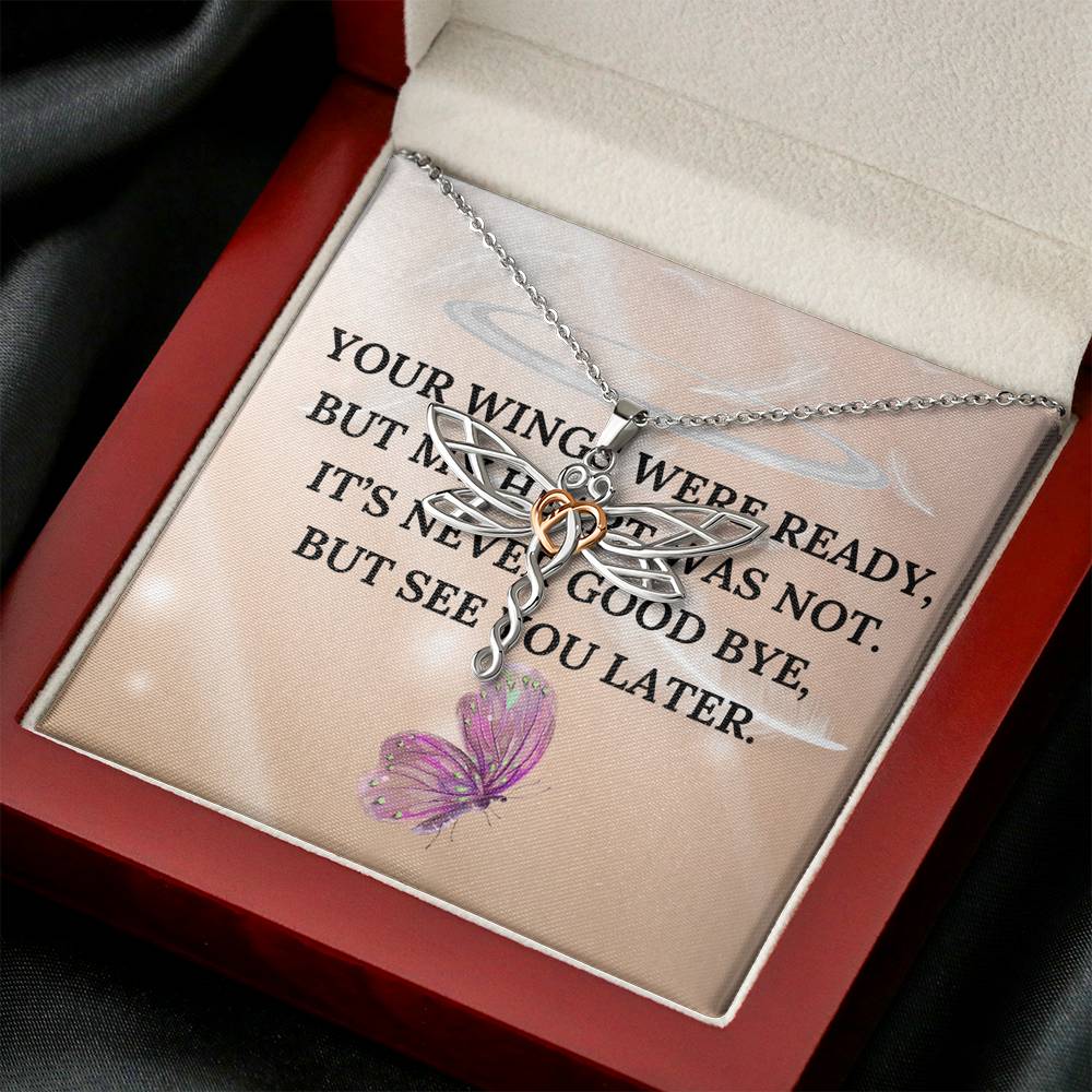 Personalized Memorial Necklace Birth Flower Necklace with Wing Memorial Jewelry Bereavement Gift Wing Memorial Loss of a Loved One Gift