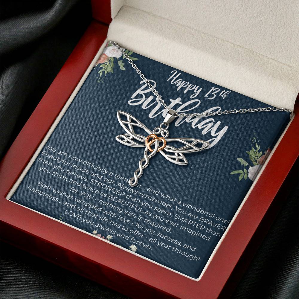 Personalized Daughter Sister Niece Necklace for Her Valentines Birthday Gift Dragonfly Dream Necklace for Women with Message  Card