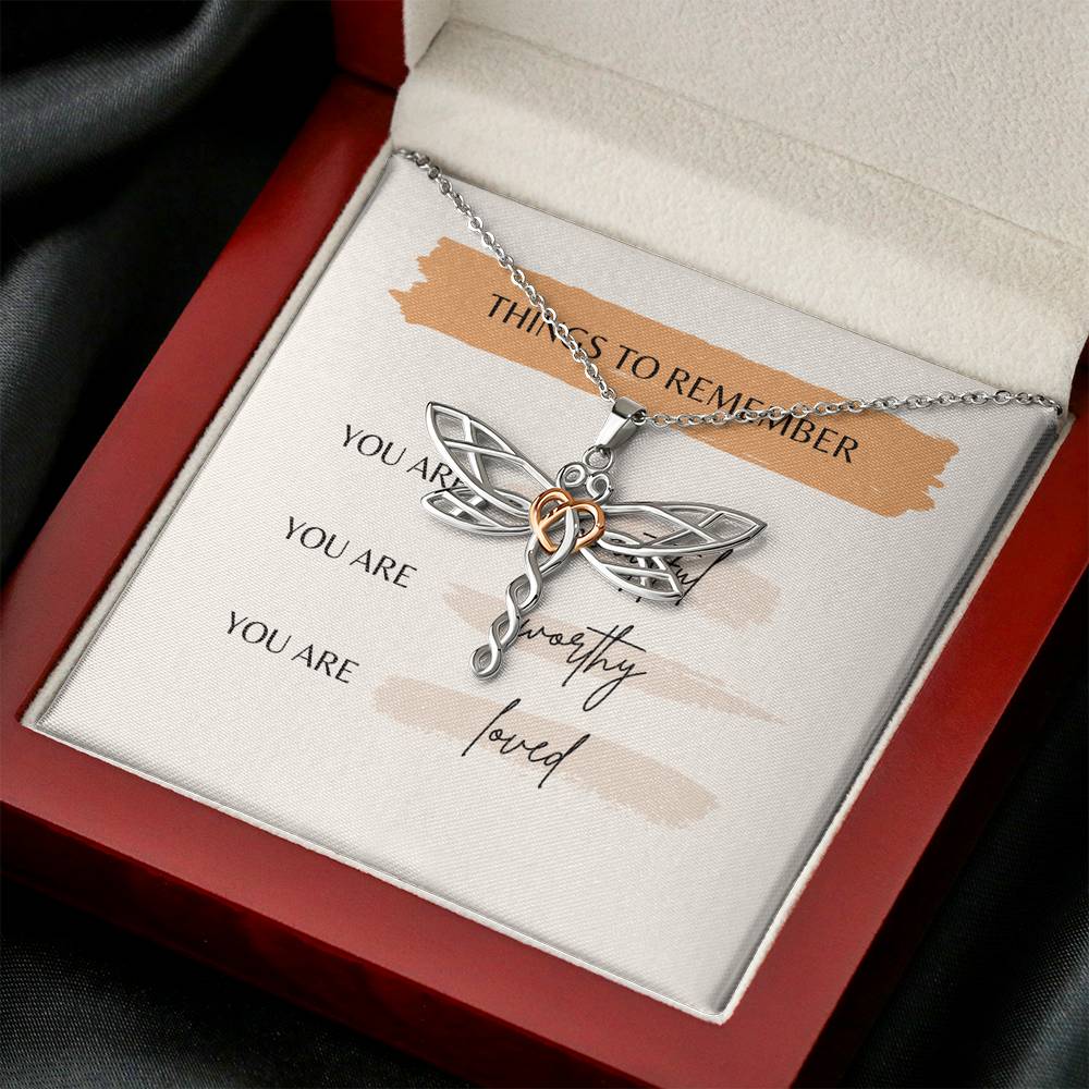Personalized Wife Girlfriend Necklace for Her Valentines Birthday  Gift Dragonfly Dream Necklace for Women with Message  Card