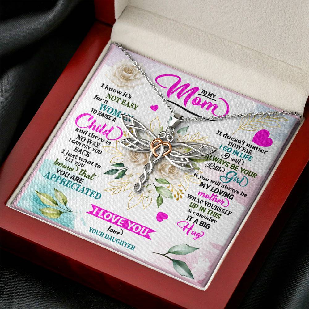 Personalized Gift Mother Necklace for Her Valentines Birthday  Gift Dragonfly Dreams Necklace for Women with Message  Card