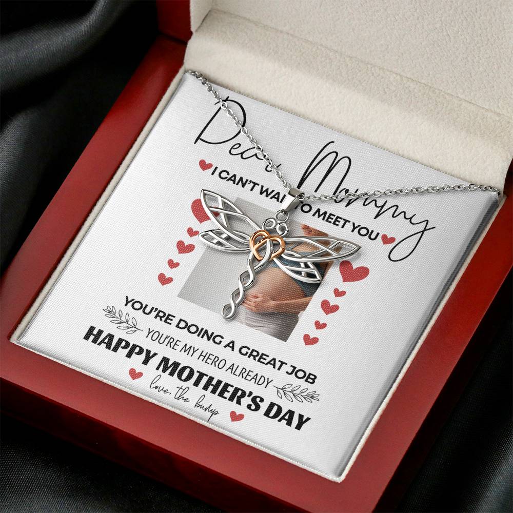 Personalized Necklace Gift To My Mom On Mother's Day Birthday Expected Mommy Pendent Gift With The Message Card