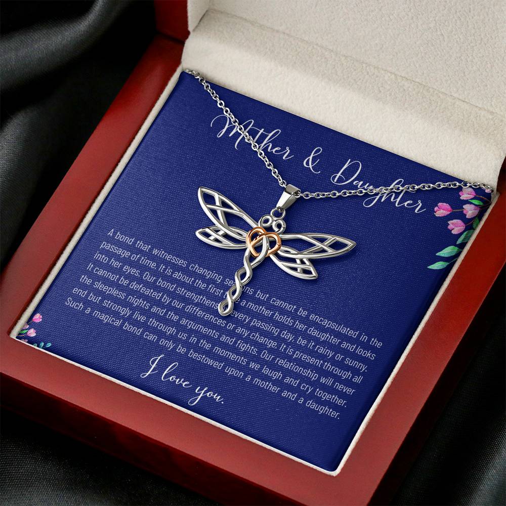 Personalized Necklace Gift For Women On Birthday Mother's Day Daughter's Day Gift Forever Love Bond Between Mom Daughter Pendent Gift With The Message Card