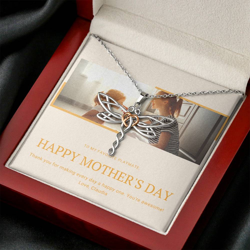 To My Mother Step Mom Mother In Law Grandma Necklace For A Great Job Thank You Pendent Gift With The Message Card From Kids On Mother's Day