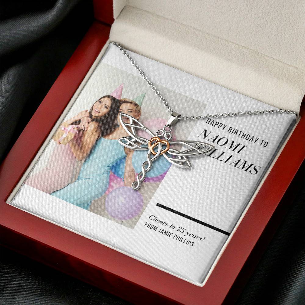 25th Birthday Necklace Gift for Her, Personalized Initial Necklace With Card, 25 year old Gift, Happy 25 Birthday Custom Initial Necklace, 25th birthday gift for her, Gift for 25 year old gift idea