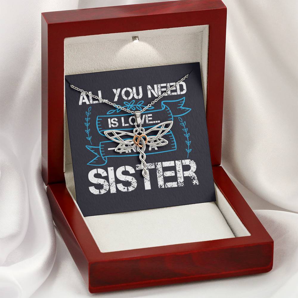 Personalized Gift Sister Necklace for Her Valentines Birthday  Gift Dragonfly Dreams Necklace for Women with Message  Card