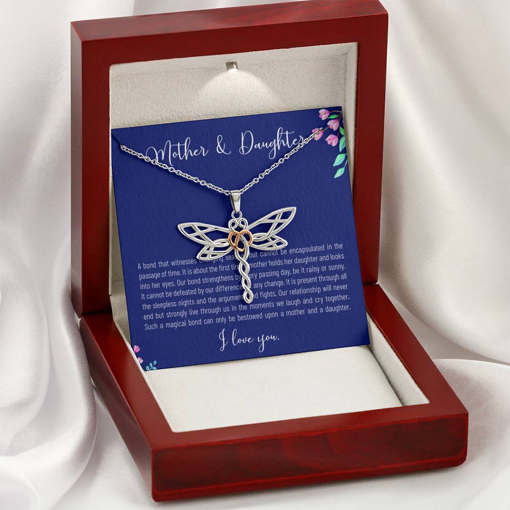 Personalized Necklace Gift For Women On Birthday Mother's Day Daughter's Day Gift Forever Love Bond Between Mom Daughter Pendent Gift With The Message Card