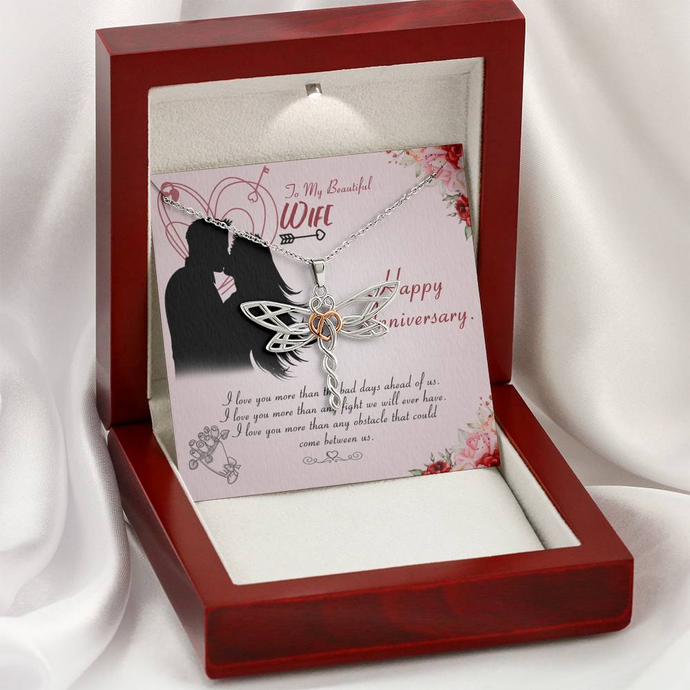 Dragonfly Dreams Necklace for Wife Personalized Birthday Gift for Her Valentines Anniversary Gifts To My Wife Necklace with message card from Husband Necklaces for Women