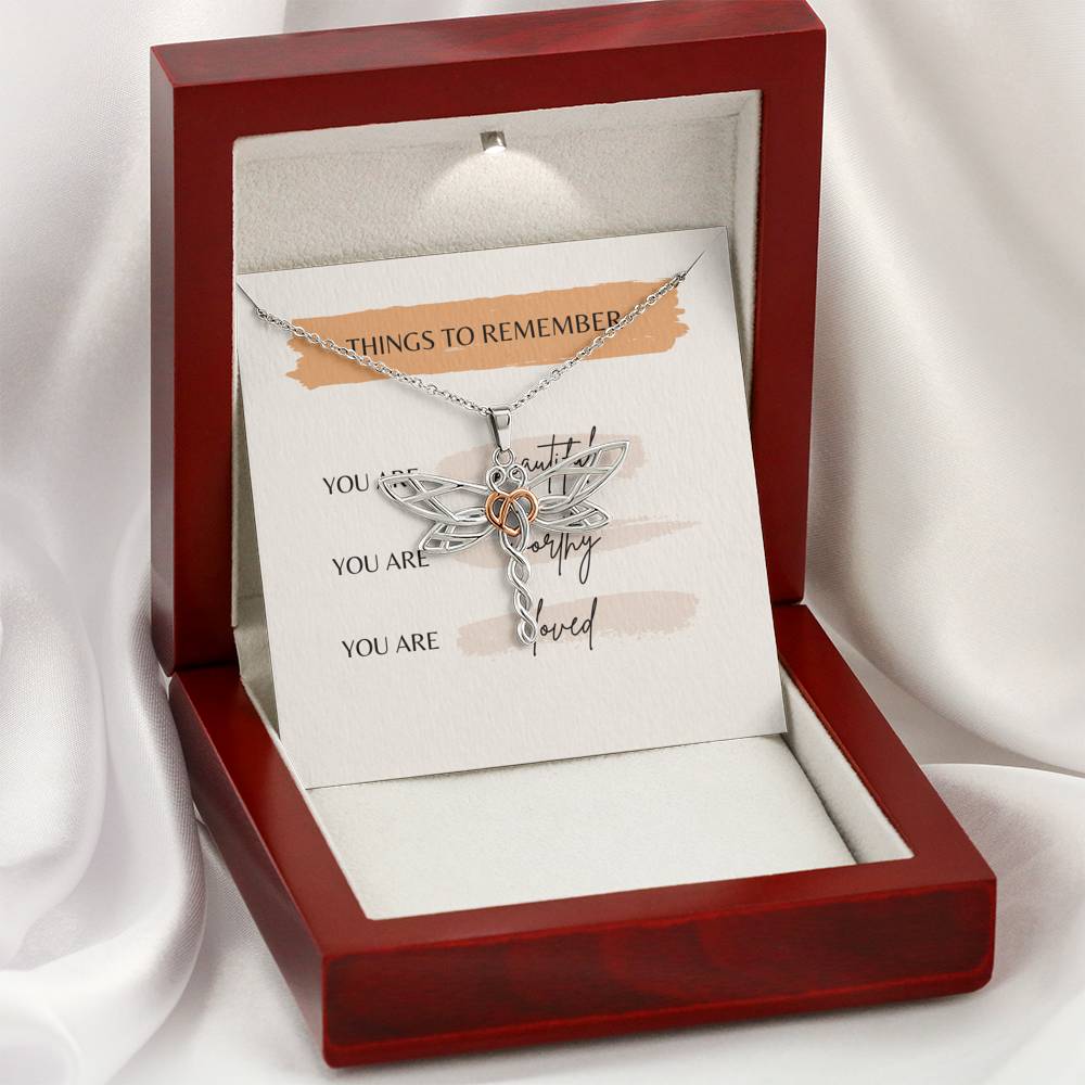 Personalized Wife Girlfriend Necklace for Her Valentines Birthday  Gift Dragonfly Dream Necklace for Women with Message  Card