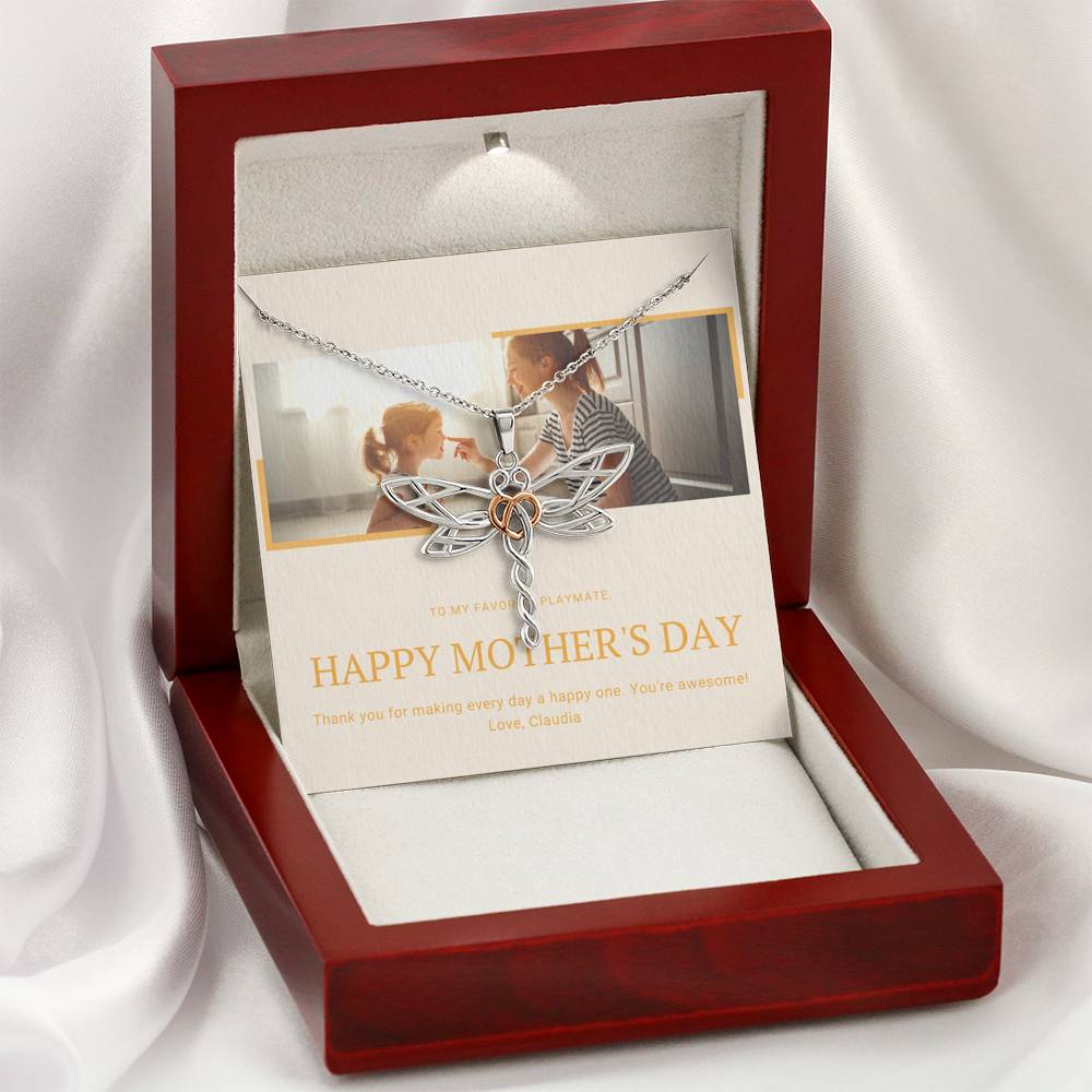 To My Mother Step Mom Mother In Law Grandma Necklace For A Great Job Thank You Pendent Gift With The Message Card From Kids On Mother's Day