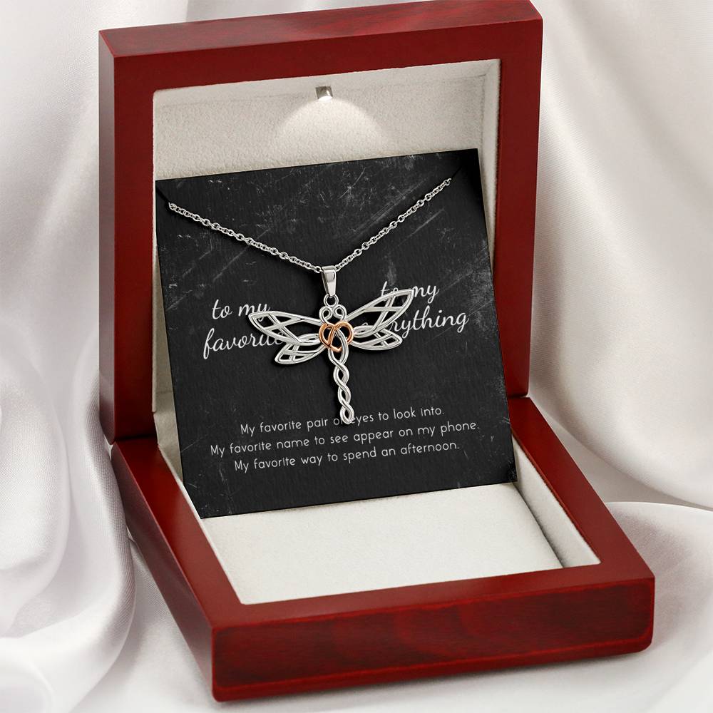 Daughter's Day Necklace Gift To My Daughter Dragonfly Sliver Pendent From Mom
