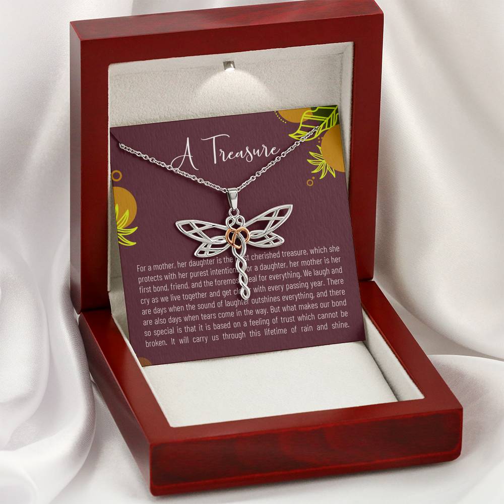 Personalized Gift Daughter Necklace for Her Birthday Graduation Gift Dragonfly Dream Necklaces for Women with Message  Card