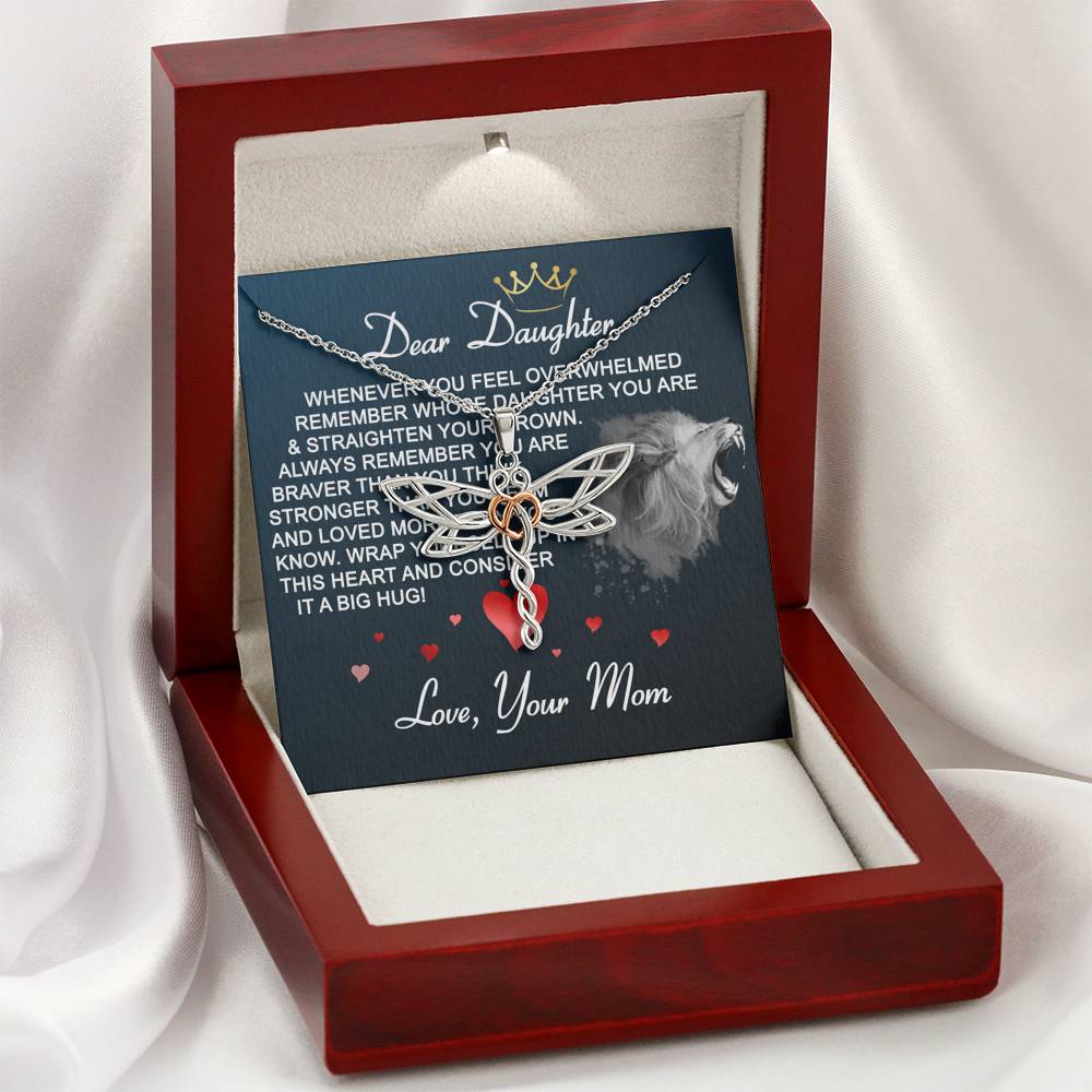 Personalized Gift Daughter Necklace for Her Valentines Birthday  Gift Dragonfly Dream Necklace for Women with Message  Card