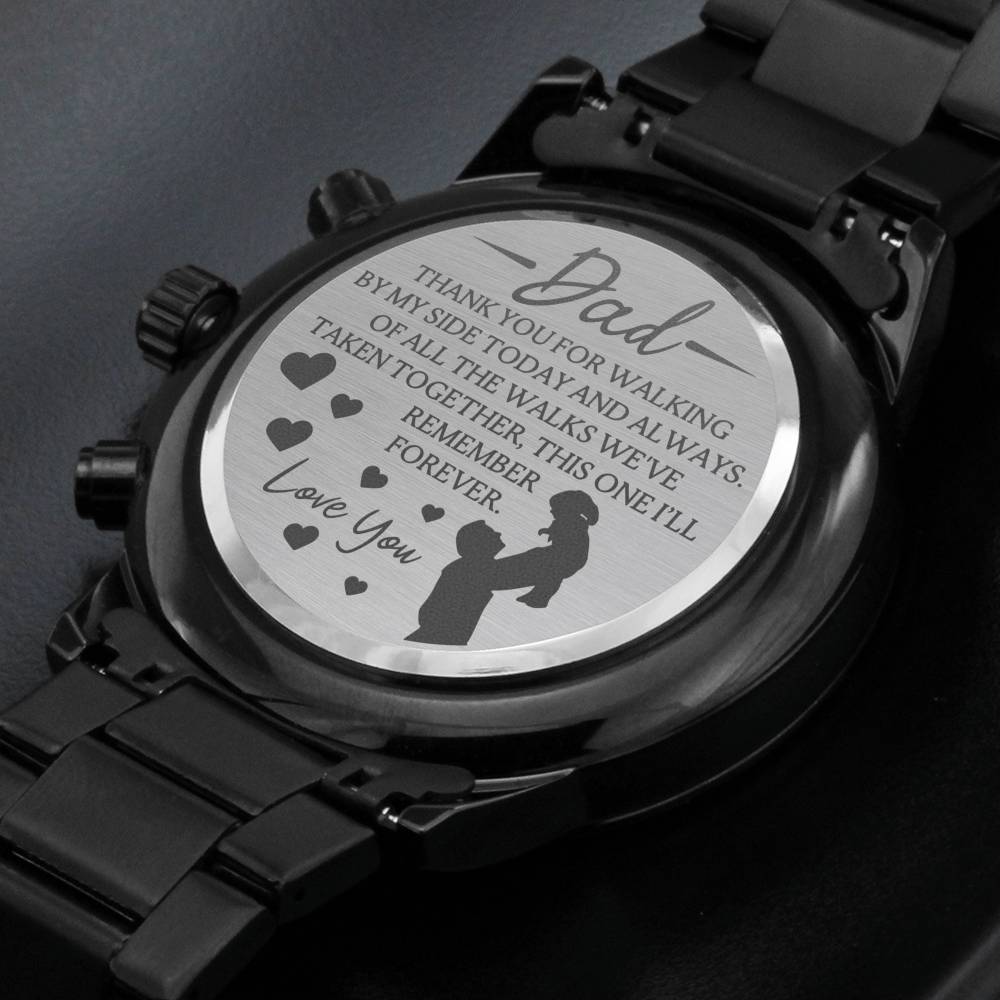 Father of the Bride Gift Groom Gift from Bride on Wedding Day Gift for Dad from Bride Engraved Watch Personalized Watch Men Stainless Steel