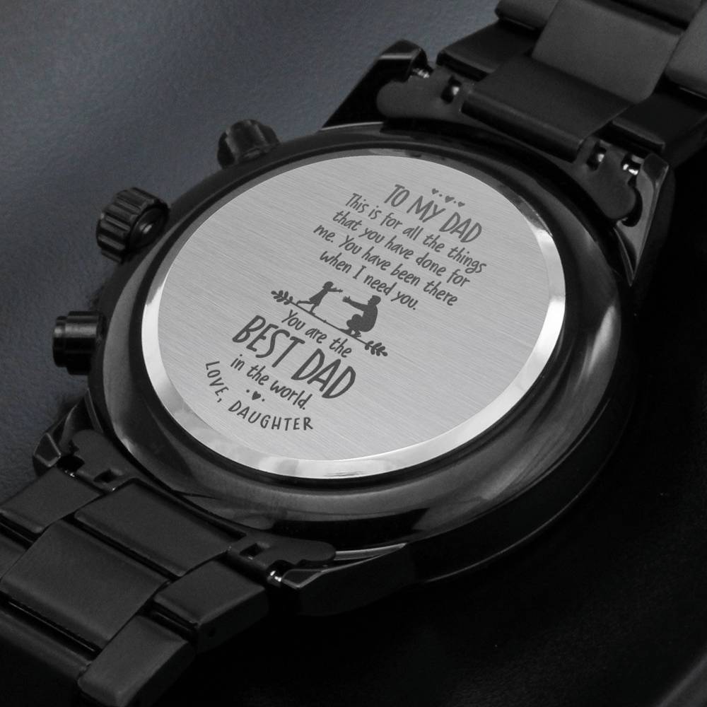 Father's Day Gift for Him, Engraved Watch, Personalized Gift for Him, Birthday Gift, Luxury Men's Watch, Christmas Gift, From Daughter