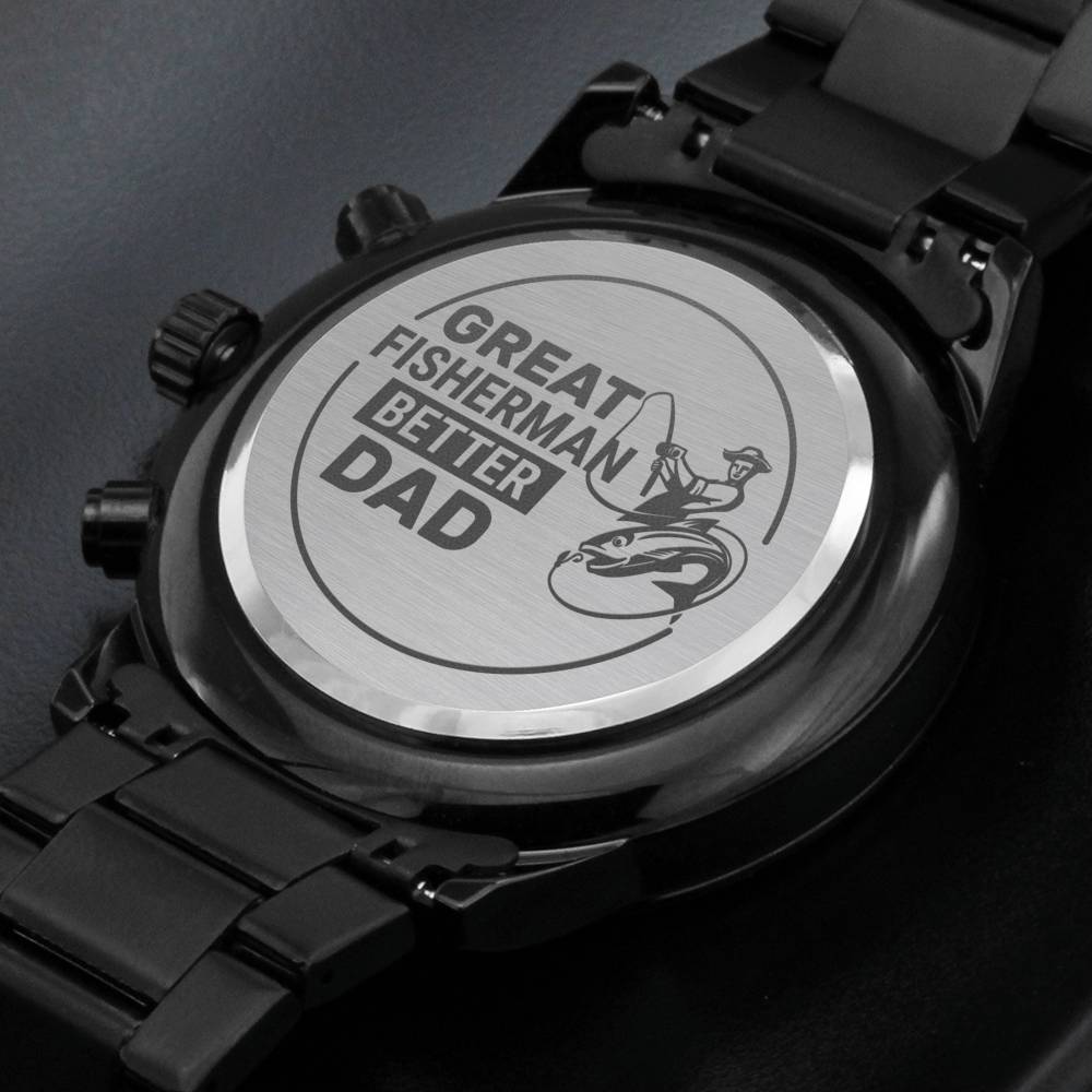 Personalized Gifts For Fisherman, Gifts For Fisherman Dad From Son Daughter, Engraved Watch Gift For Fisherman Dad, Best Fisherman Ever Dad