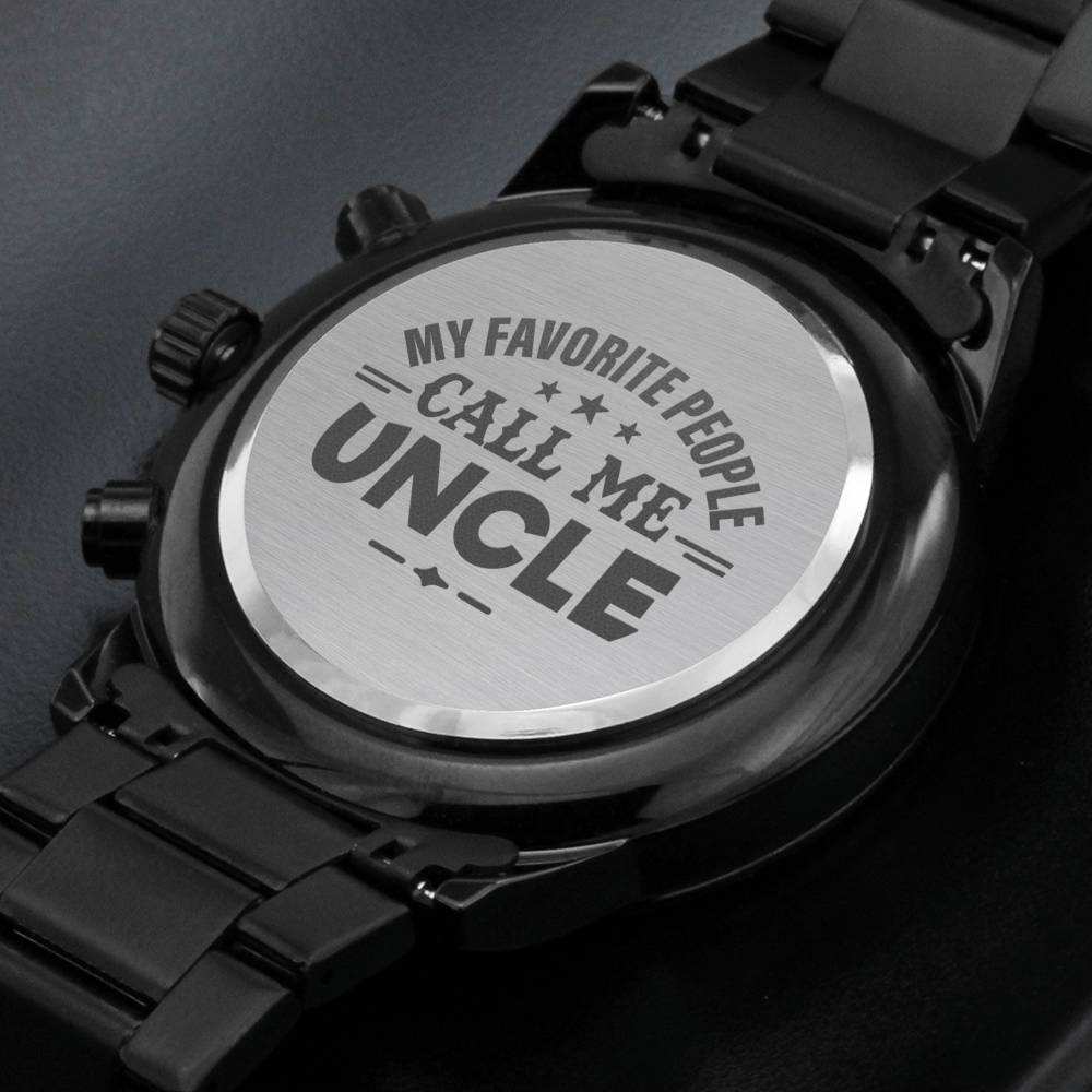 Uncle Dad Husband, Engraved Watches Gift For Him Gift for Dad Idea, Anniversary Gift, Son Brother Friend, Engraved Metal Watch For Men