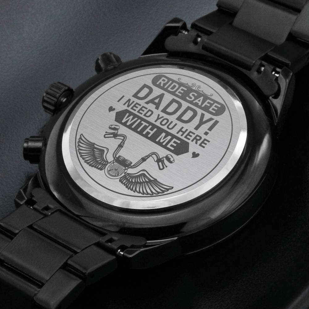 Biker Dad Gift From Daughter, Father's Day Gift From Son, Cool But Normal Biker Dad, Engraved Watch Gift For Men, Nice Daddy Birthday Gift