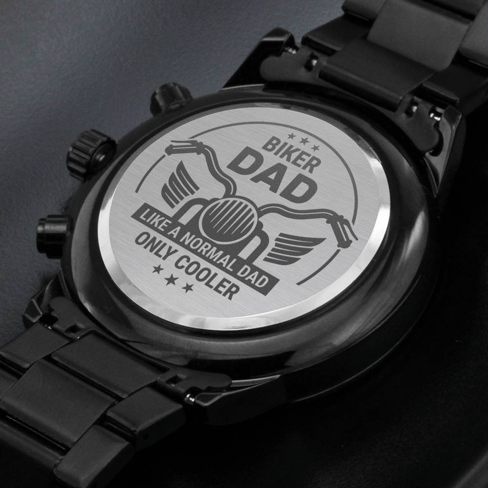 Engraved Stainless Steel Watch, Father's Day Gift for Husband, Birthday Gift Dad, Biker Dad, Personalized Dad Watch, Custom Watch
