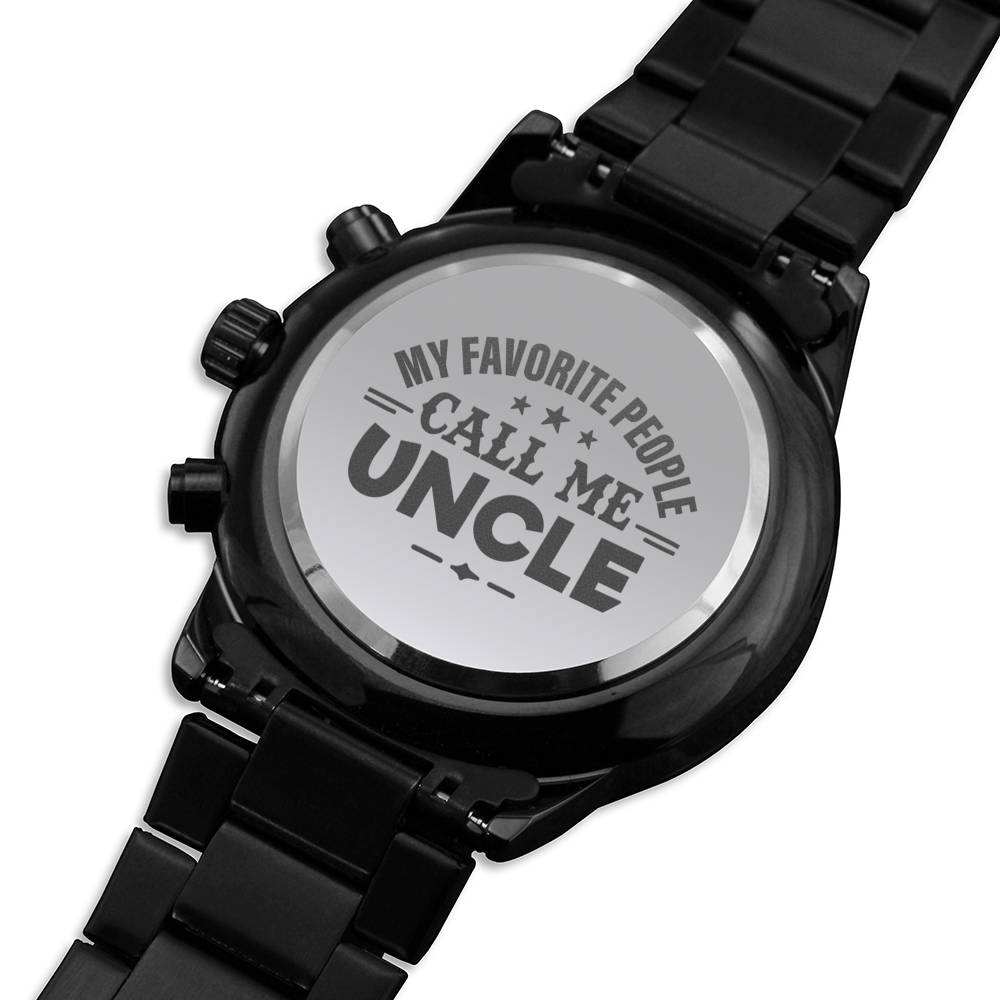 Uncle Dad Husband, Engraved Watches Gift For Him Gift for Dad Idea, Anniversary Gift, Son Brother Friend, Engraved Metal Watch For Men