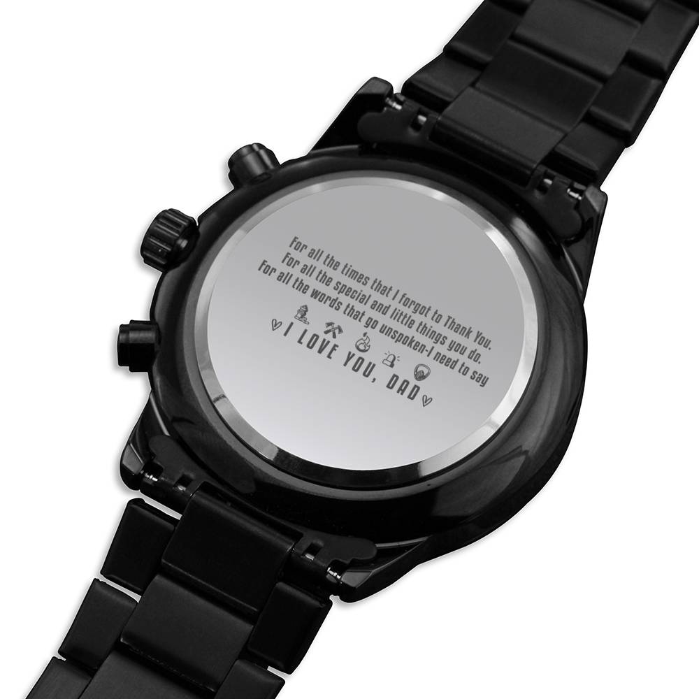 Personalized Watch For Dad From Daughter, Fathers Day Gift From Son, Dad Birthday Gift, I Love You More Dad Watch, Custom Engraved Watch Men