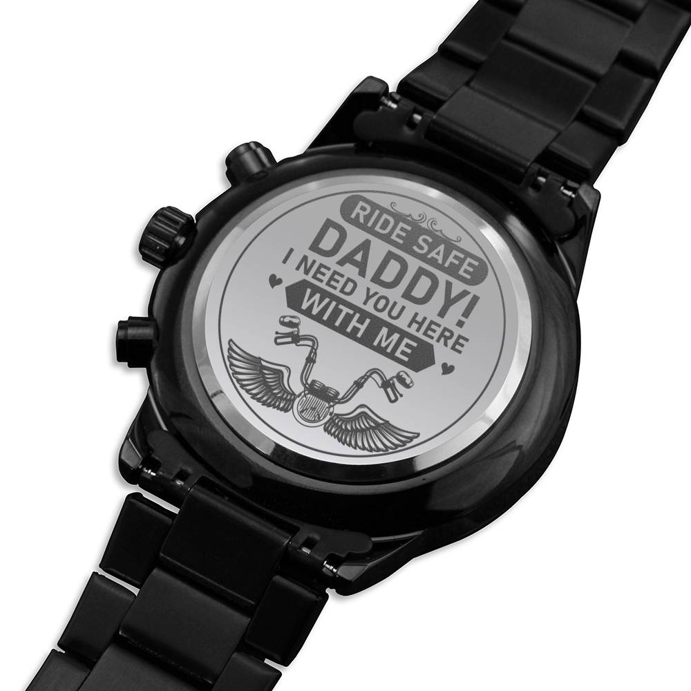 Biker Dad Gift From Daughter, Father's Day Gift From Son, Cool But Normal Biker Dad, Engraved Watch Gift For Men, Nice Daddy Birthday Gift