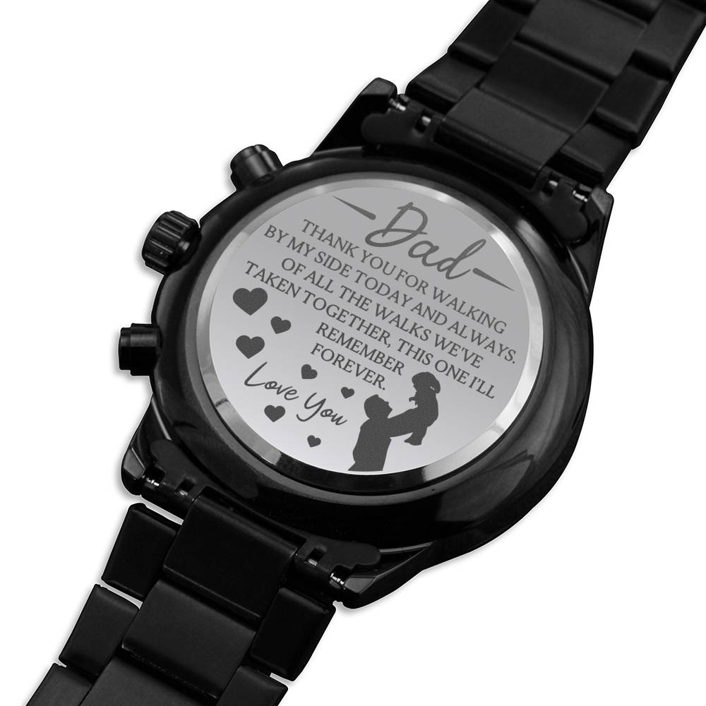 Father of the Bride Gift Groom Gift from Bride on Wedding Day Gift for Dad from Bride Engraved Watch Personalized Watch Men Stainless Steel