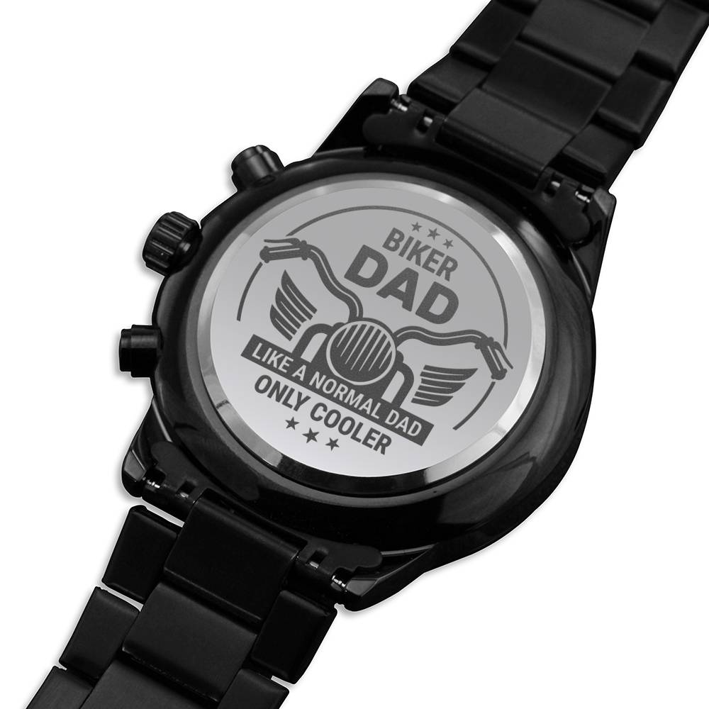 Engraved Stainless Steel Watch, Father's Day Gift for Husband, Birthday Gift Dad, Biker Dad, Personalized Dad Watch, Custom Watch