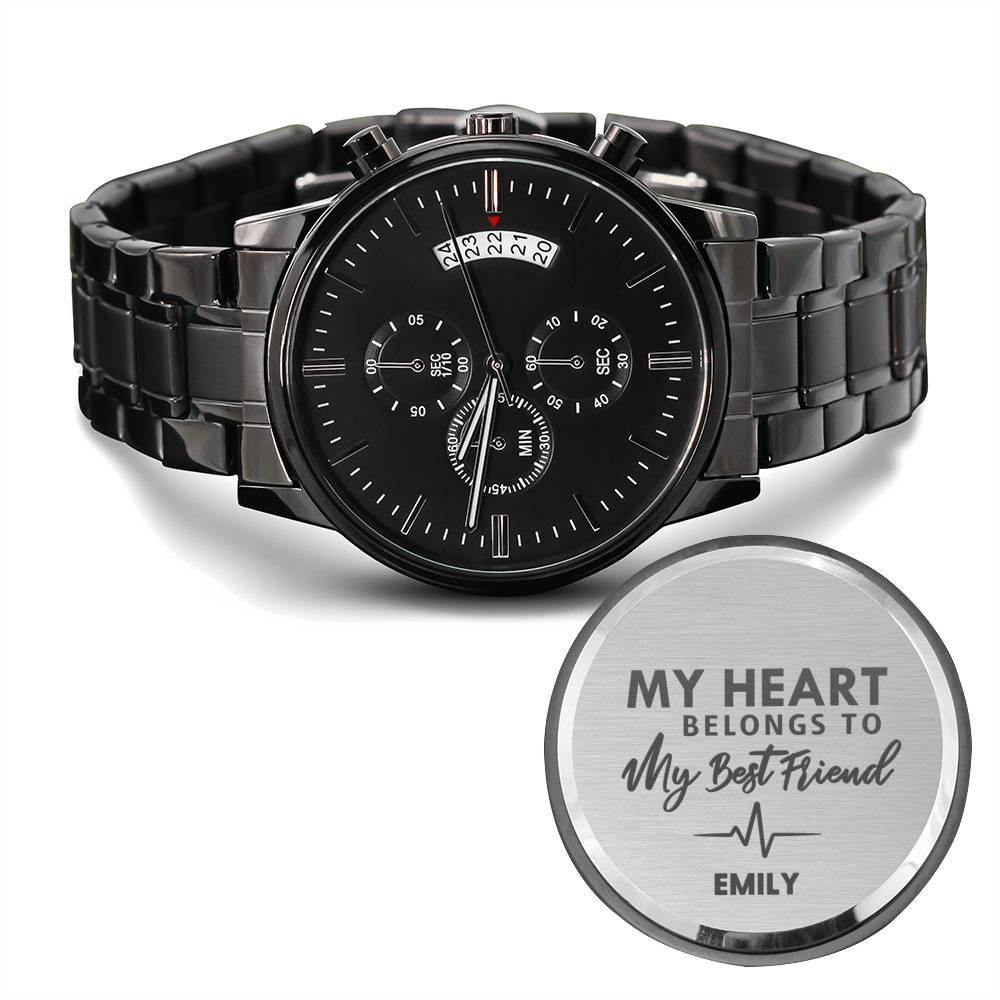 Fathers Day Perfect Daddy Engraved Watch for Father Husband Protector Hero Policeman Firefighter Doctor Dad