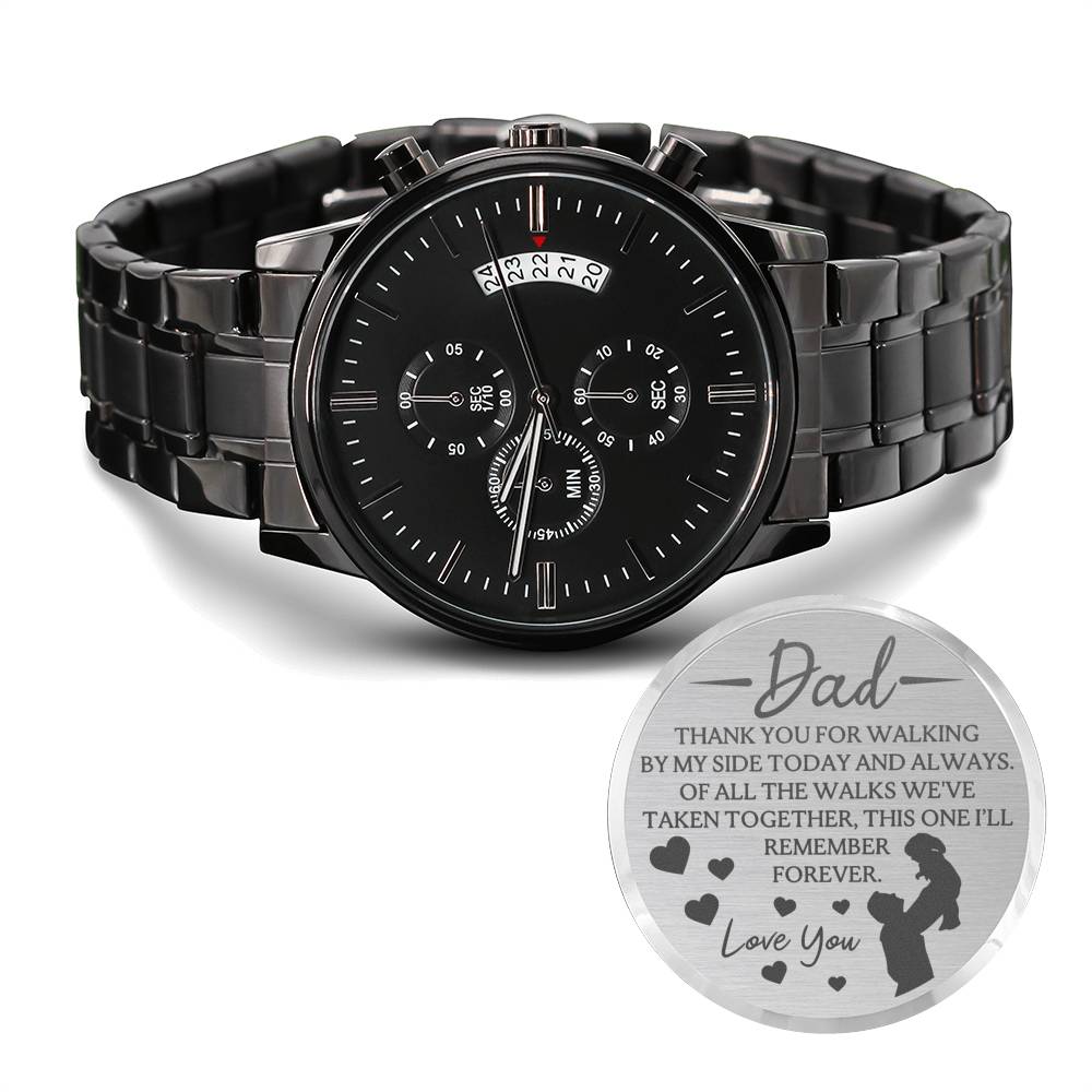 Father of the Bride Gift Groom Gift from Bride on Wedding Day Gift for Dad from Bride Engraved Watch Personalized Watch Men Stainless Steel