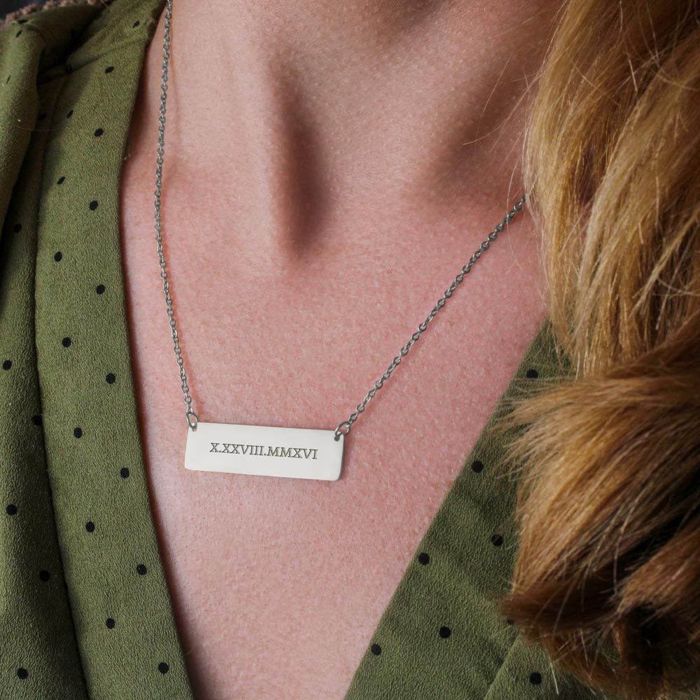 New Mom Gift Jewelry First Time Mom Gift for first Mother's day Christmas Gift Engrave for New Mom Bar Necklace New mommy Gift