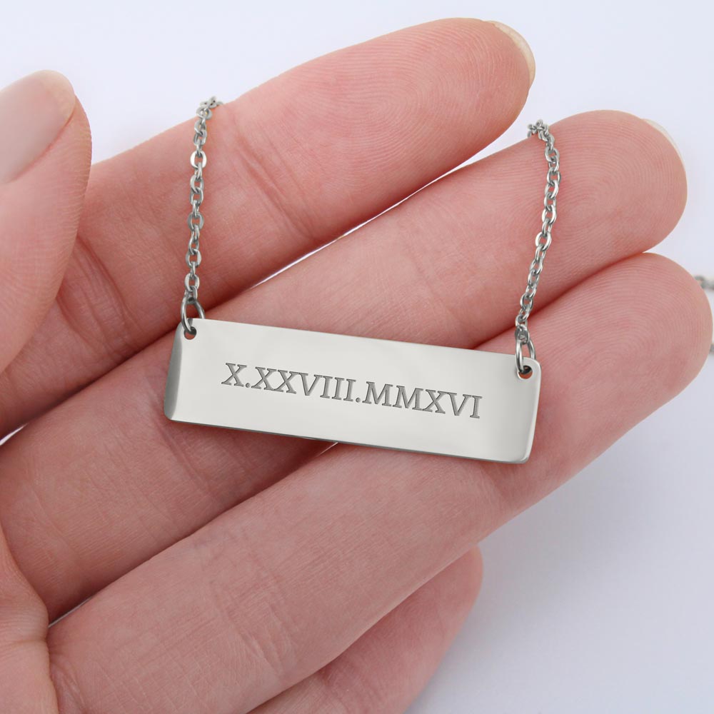 New Mom Gift Jewelry First Time Mom Gift for first Mother's day Christmas Gift Engrave for New Mom Bar Necklace New mommy Gift