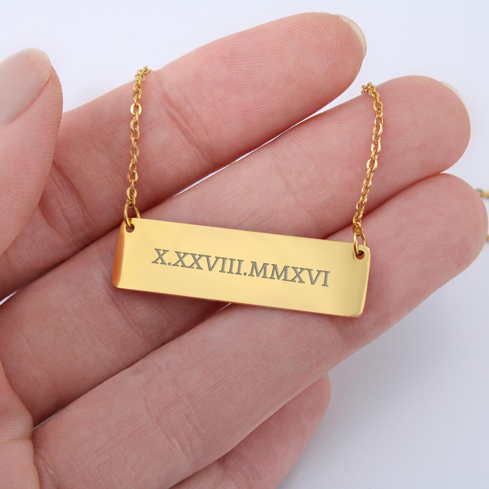 New Mom Gift Jewelry First Time Mom Gift for first Mother's day Christmas Gift Engrave for New Mom Bar Necklace New mommy Gift