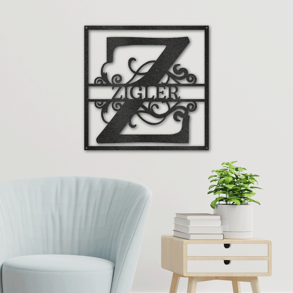 Custom Metal Signs Monogram Wall Decor Metal Wall Art Last Name Sign Family Name Sign Personalized Wedding Gift Custom Metal Art