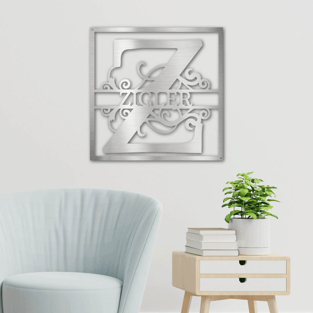 Custom Metal Signs Monogram Wall Decor Metal Wall Art Last Name Sign Family Name Sign Personalized Wedding Gift Custom Metal Art