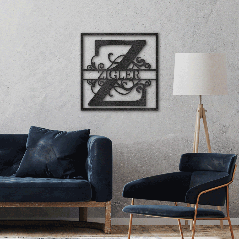 Custom Metal Signs Monogram Wall Decor Metal Wall Art Last Name Sign Family Name Sign Personalized Wedding Gift Custom Metal Art