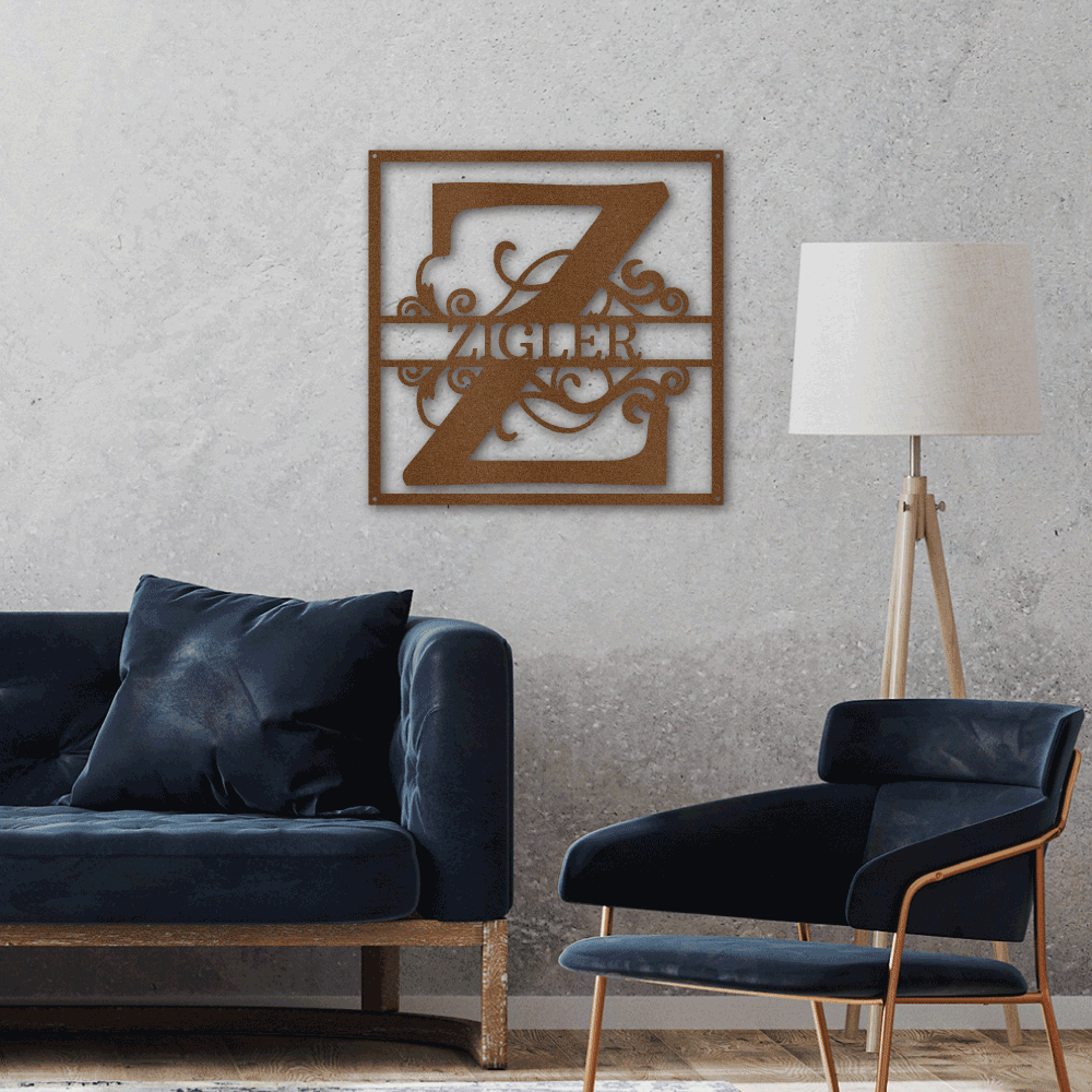 Custom Metal Signs Monogram Wall Decor Metal Wall Art Last Name Sign Family Name Sign Personalized Wedding Gift Custom Metal Art